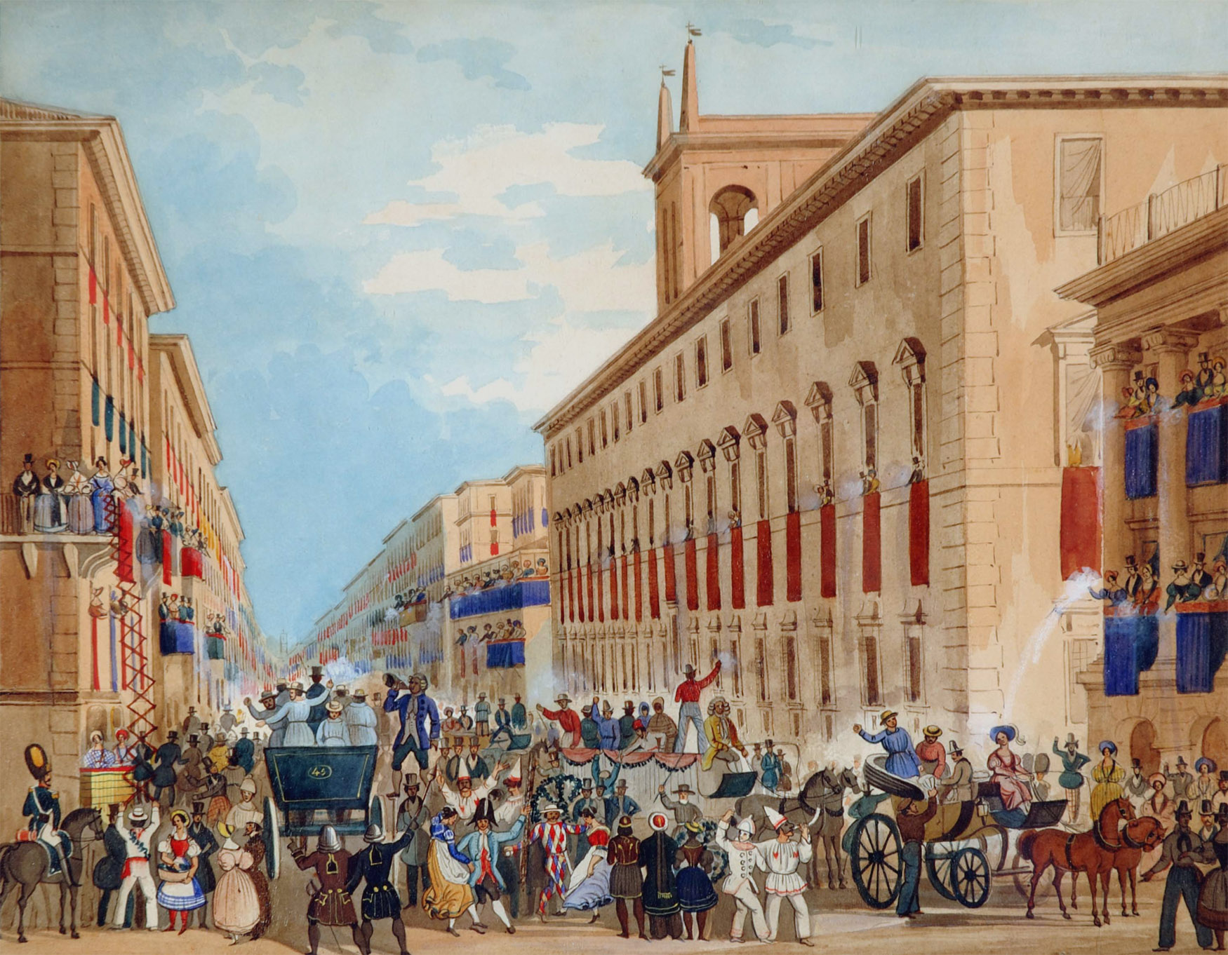 Ippolito Caffi,Carnaval à Rome ( ?, avant 1866, date indéterminée)